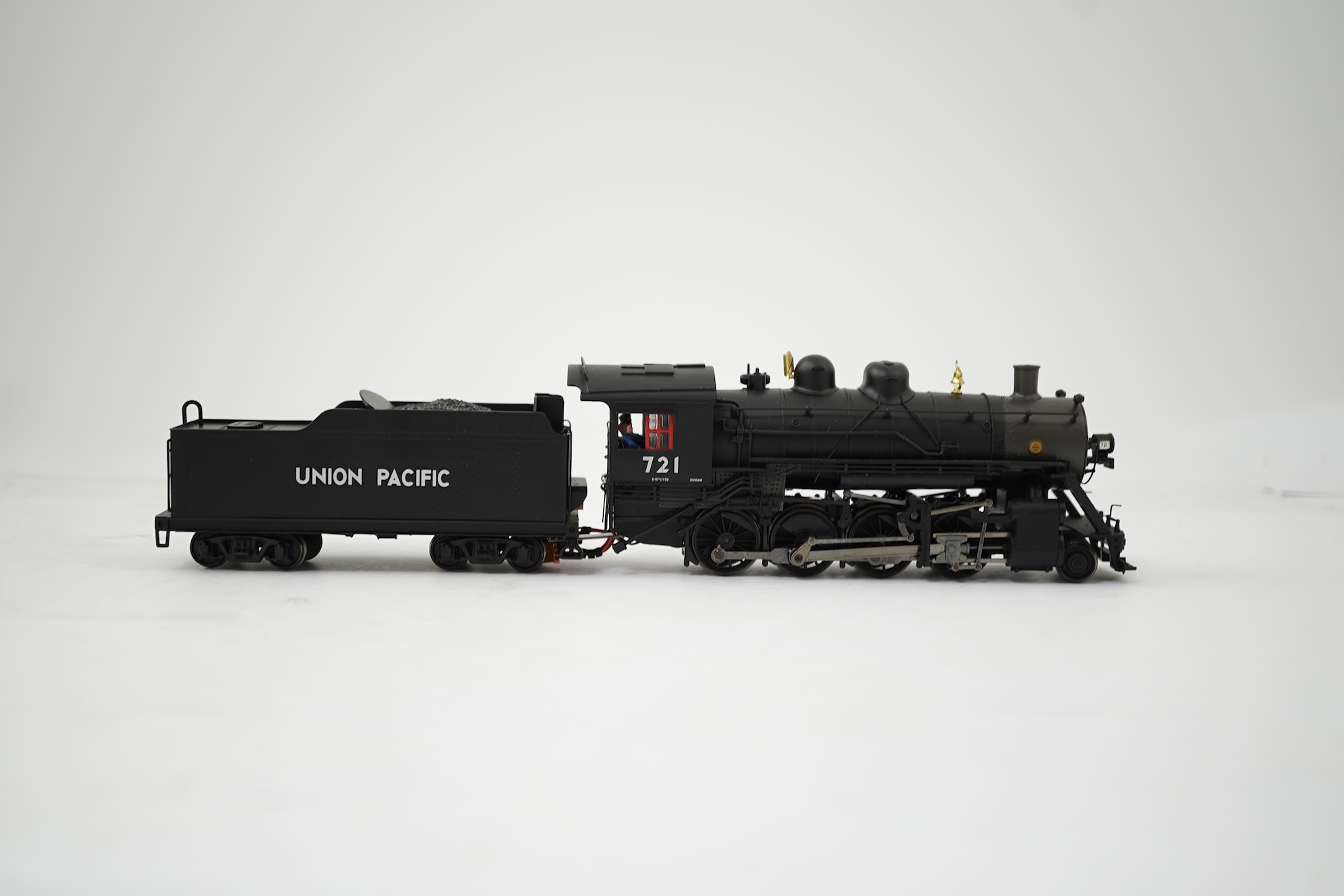 Two boxed HO gauge Spectrum by Bachmann Union Pacific locomotives; (11411) model of Baldwin Consolidation, 721, locomotive with bogie tender, together with (81813) model of 88, 0-6-0ST locomotive, powered for two rail op